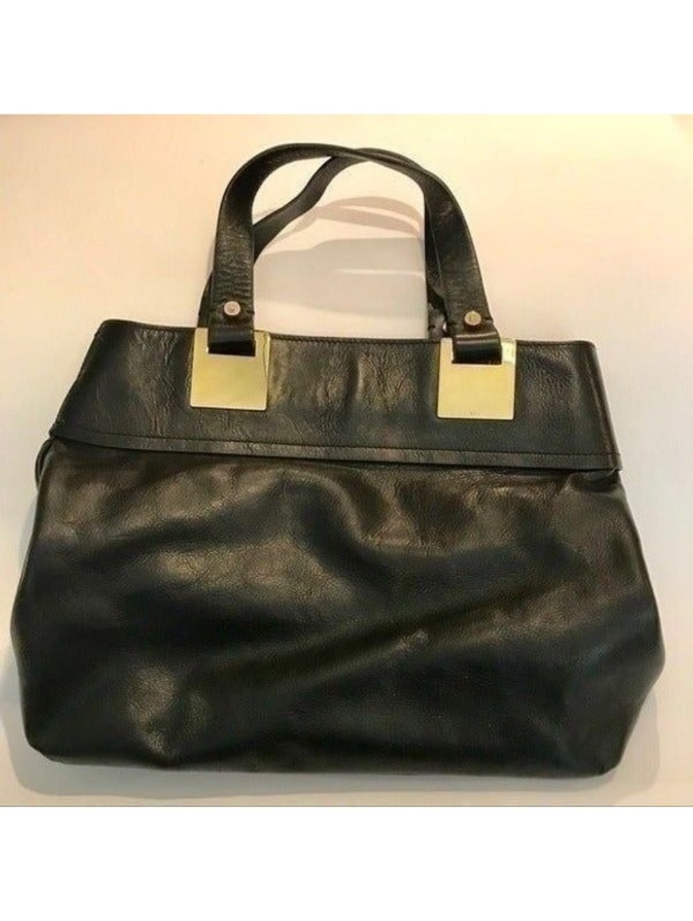 Ellen Tracy 100% Leather Bag In Black
